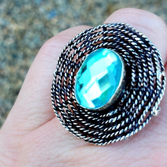 New Mercury Mystic Topaz Silver Spiderweb Ring. - Picture 9 of 16